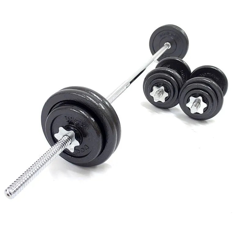 50KG Barbell & Dumbbell Set + Heavy-Duty Exercise Spinning Bike