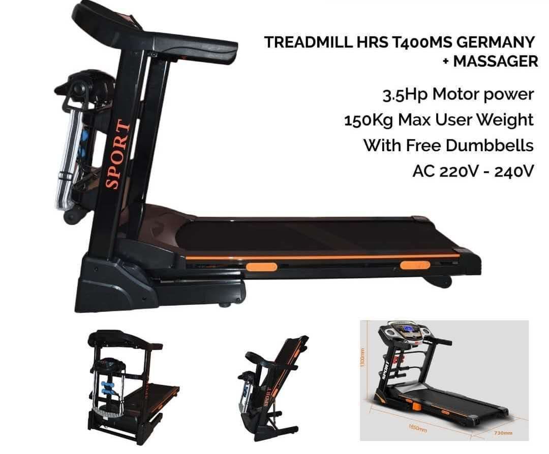 Electric Auto Incline Treadmill – With Dumbbells & Massager Belt