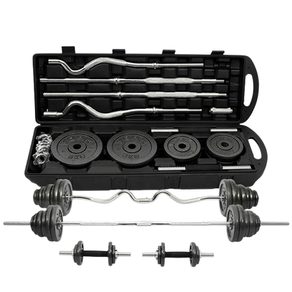 58KG Adjustable Dumbbell and Barbell Set with Case