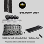 50KG Barbell & Dumbbell Set + Ultra Slim Walking & Jogging Pad Treadmill
