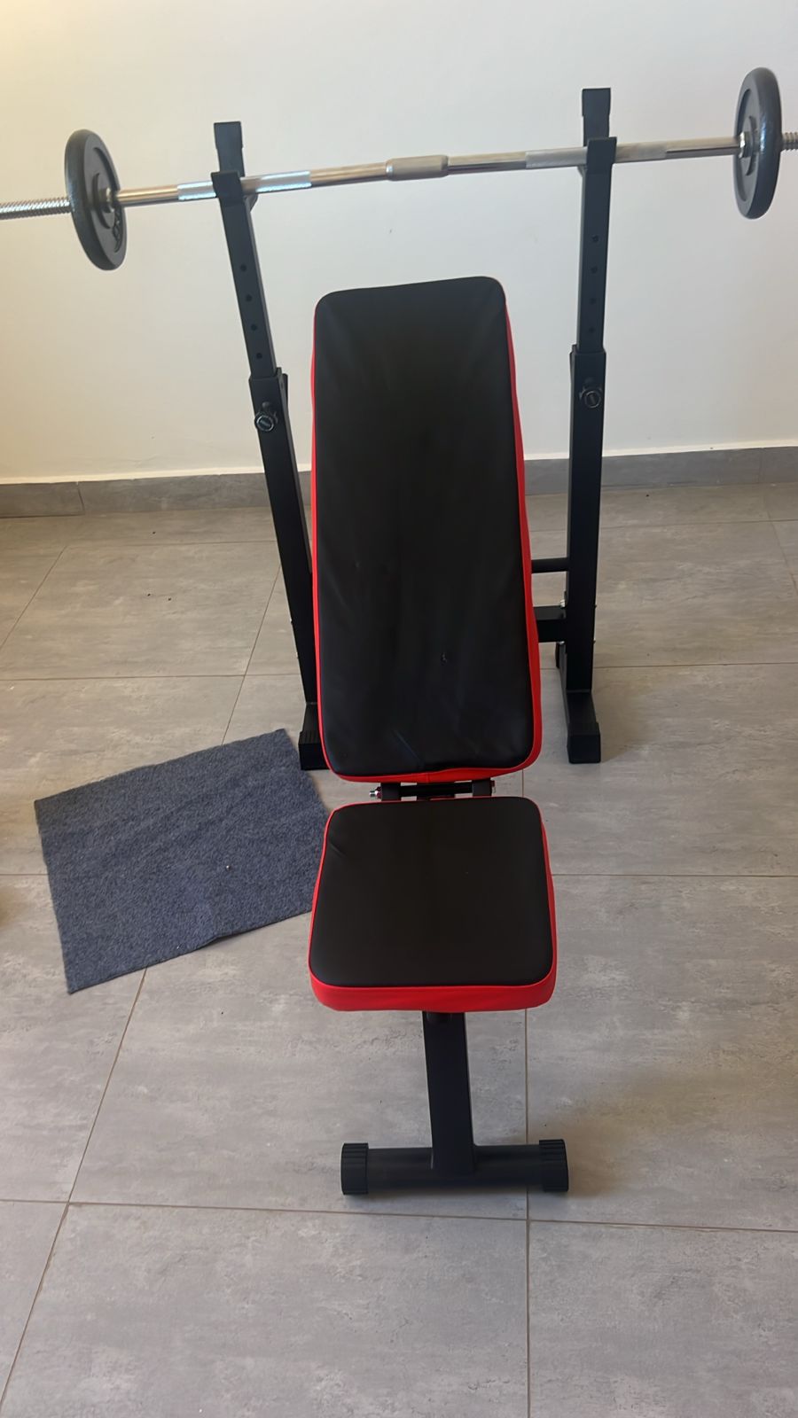 Adjustable Weight Bench with Weights Rack – All-in-One Home Gym Solution