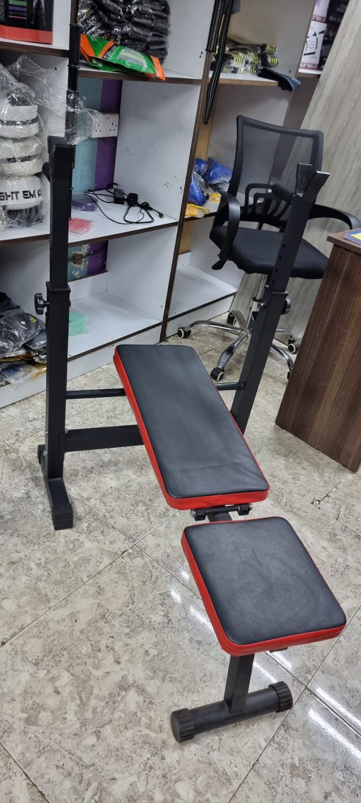 Adjustable Weight Bench with Weights Rack – All-in-One Home Gym Solution