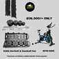 50KG Barbell & Dumbbell Set + Heavy-Duty Exercise Spinning Bike