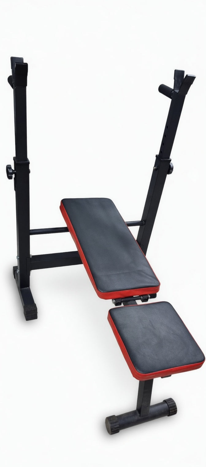 Adjustable Weight Bench with Weights Rack – All-in-One Home Gym Solution